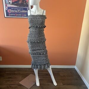 MABLE blue floral tiered maxi sundress